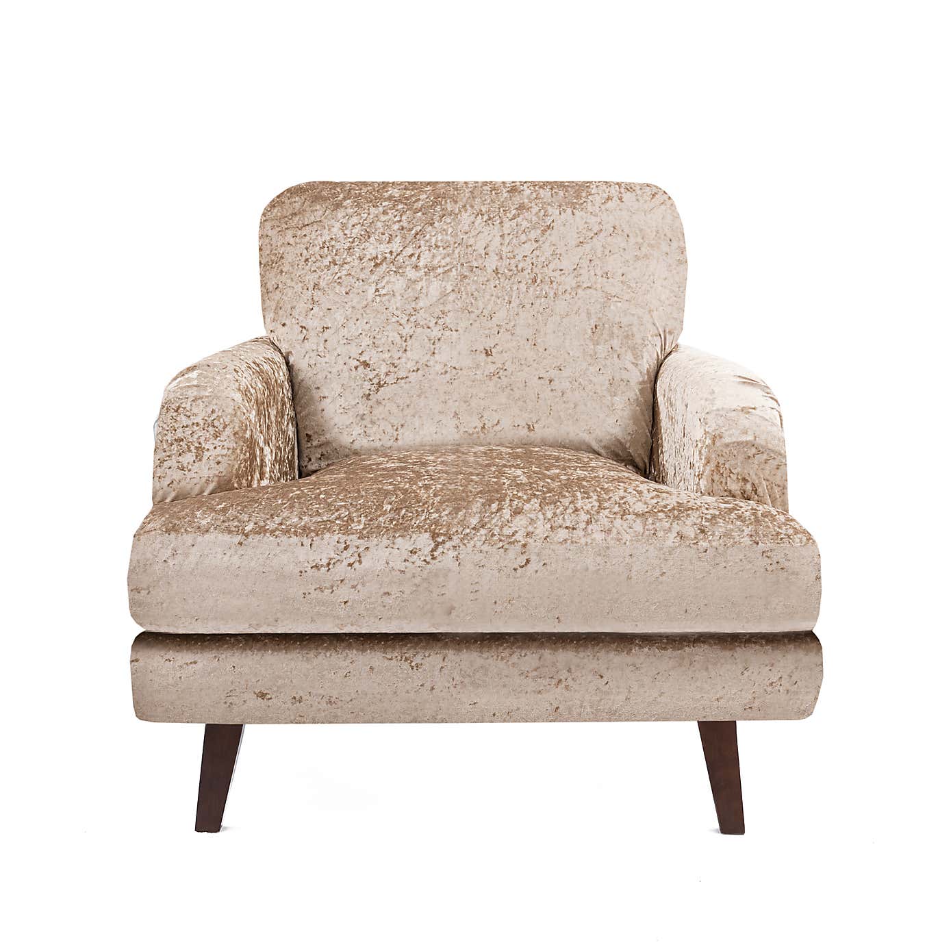 Crushed Velour Arm Chair Cover Mink