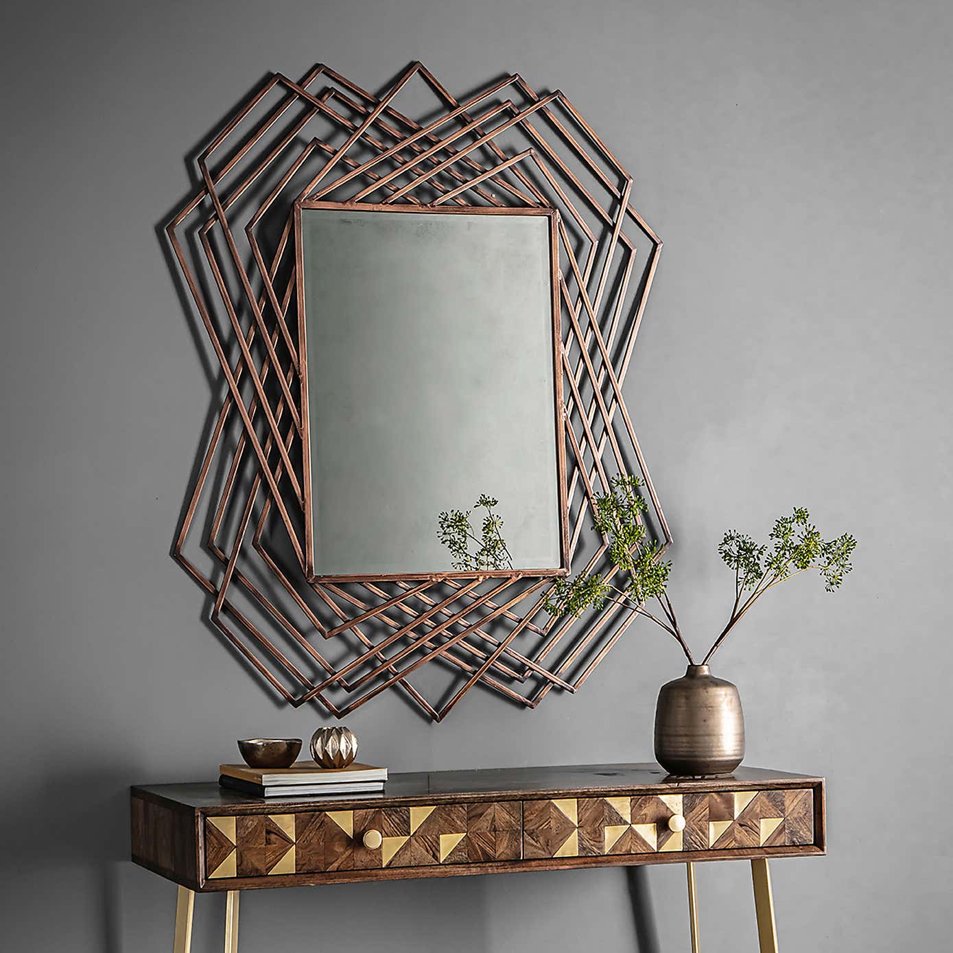 Alix Art Deco Rectangle Wall Mirror