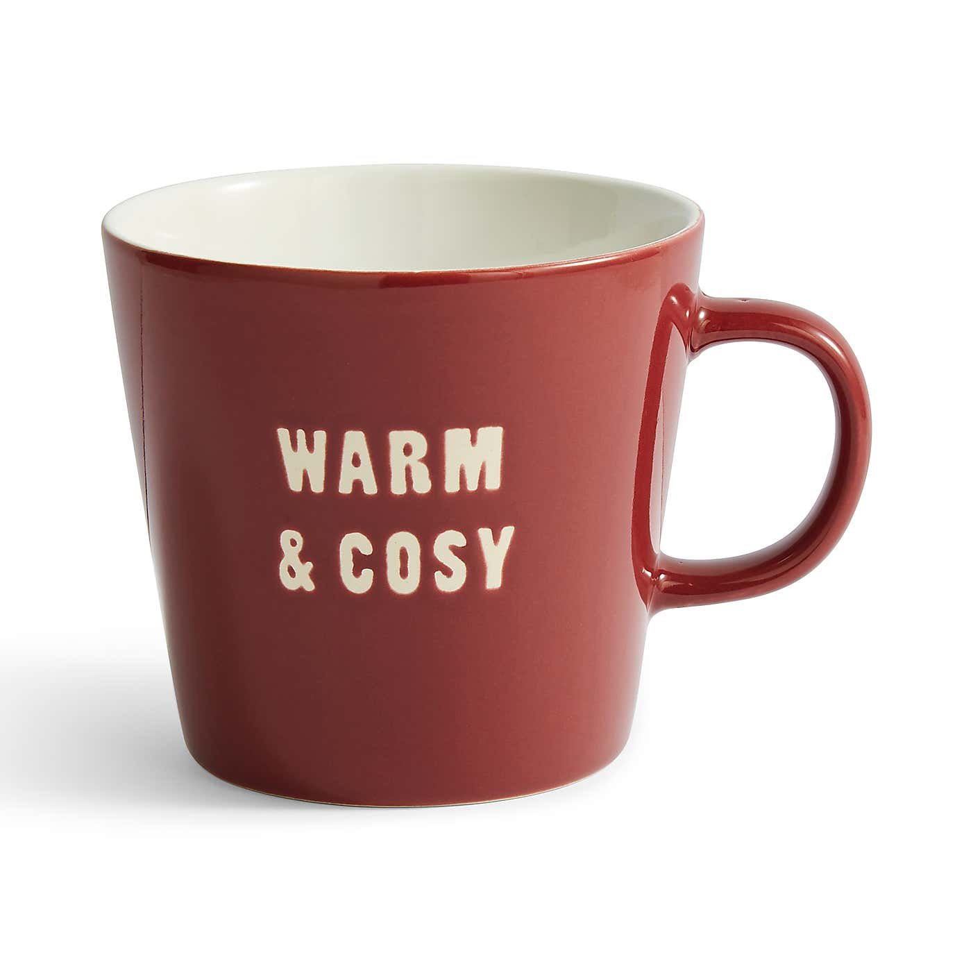 Ceramic Burgundy Warm & Cosy Slogan Mug