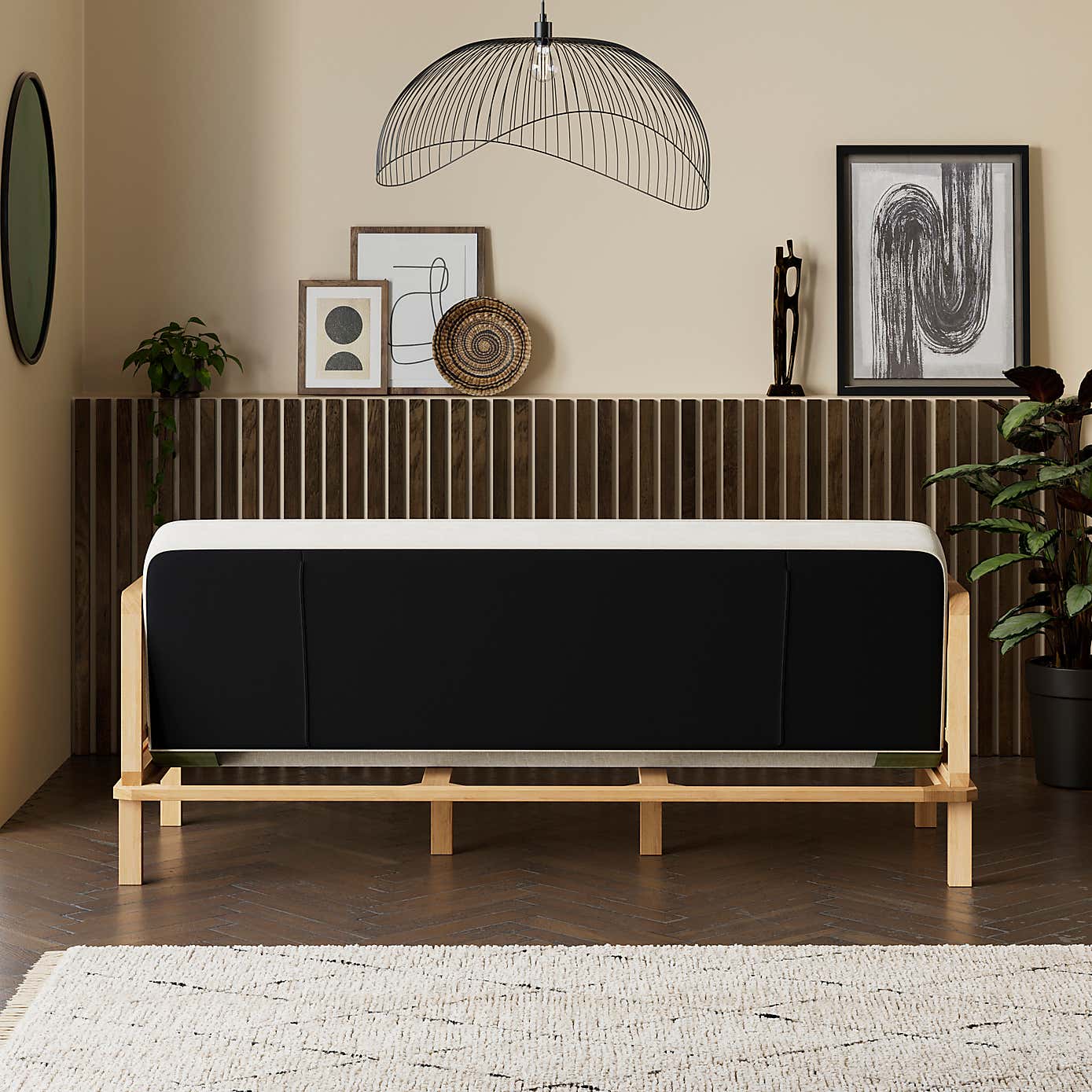 Lila Wicker and Flatweave Clic Clac Double Sofa Bed