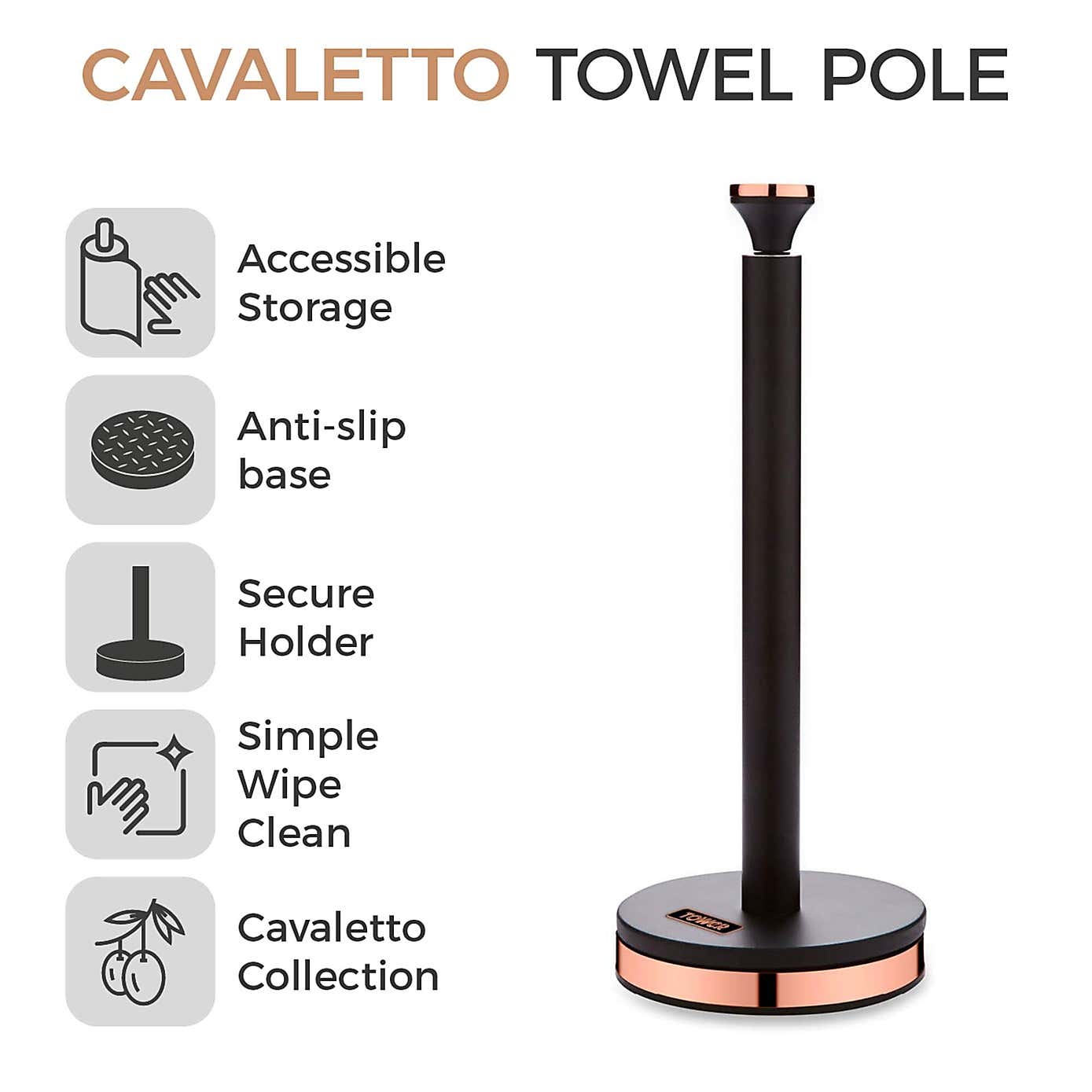 Tower Cavaletto Towel Holder Black