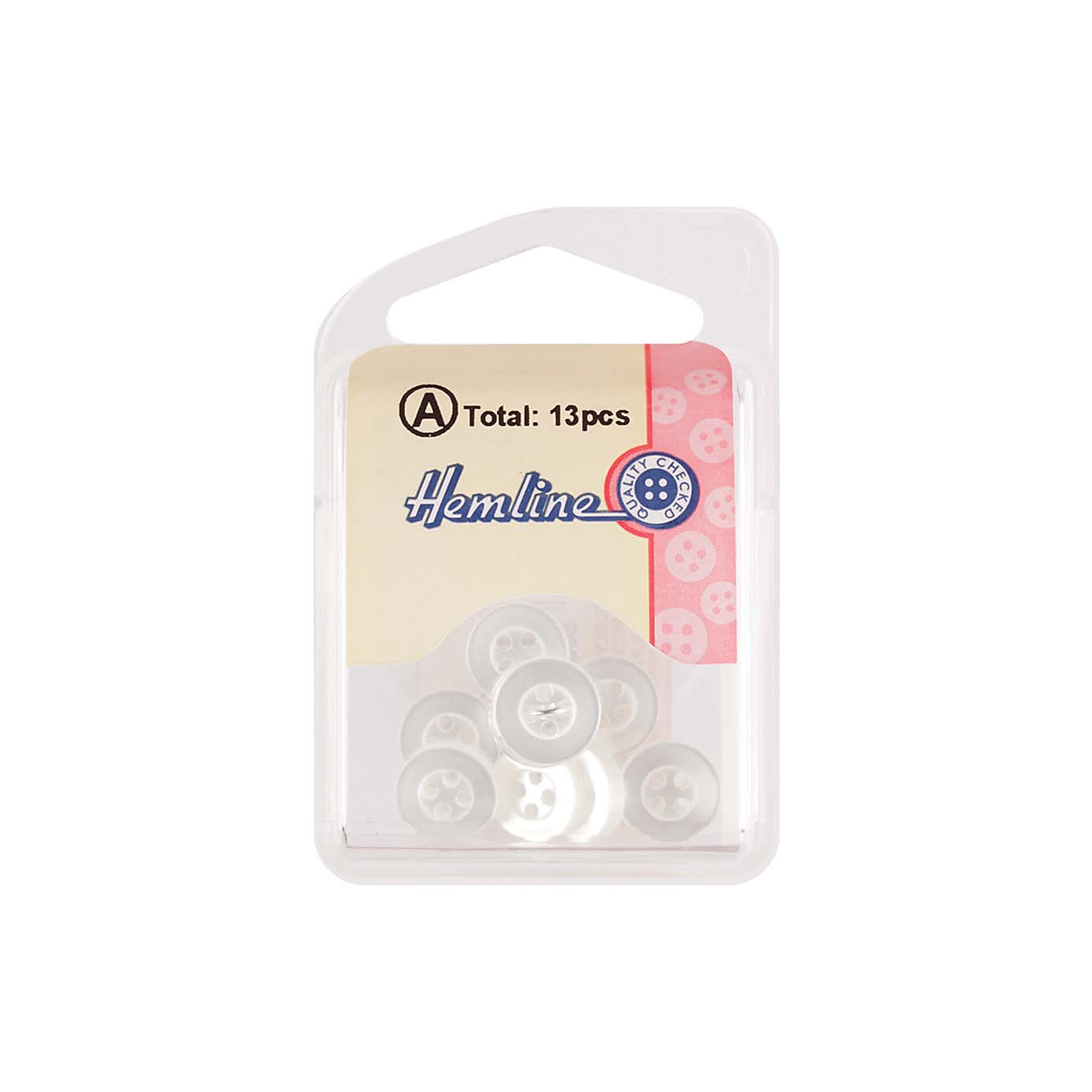 Pack of Thirteen Medium White Buttons