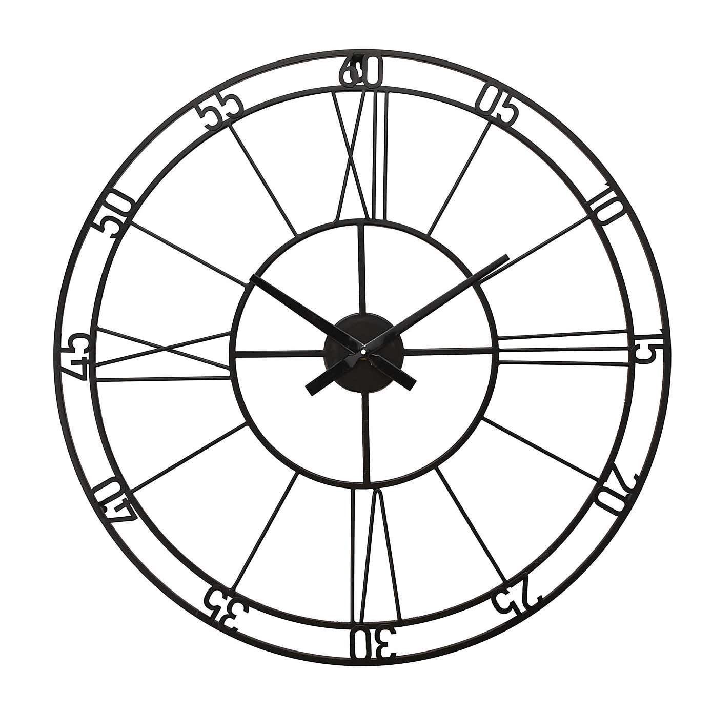 Hometime Black Metal Skeleton Wall Clock