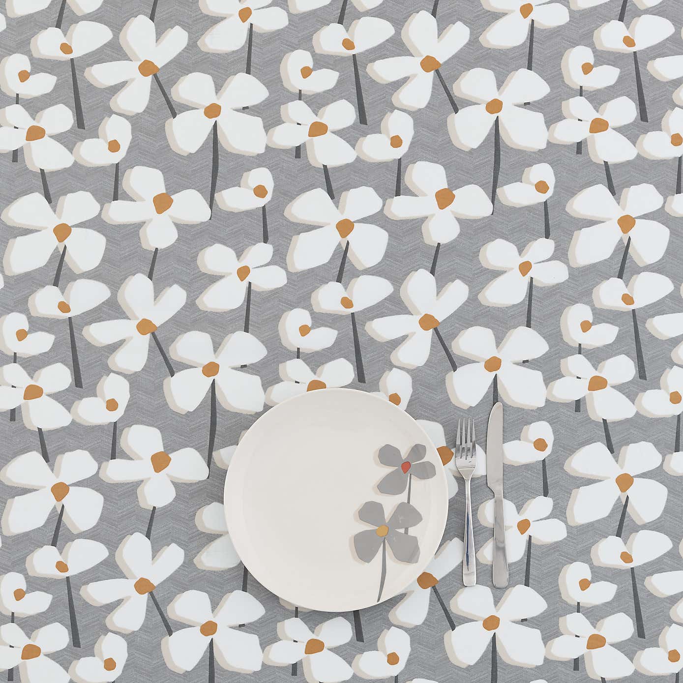 By the Metre Elements Lena PVC Grey