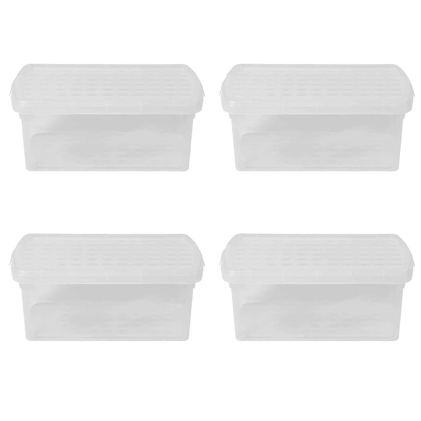 Wham Clip Pack of 4 Rectangle Storage Boxes With Lids