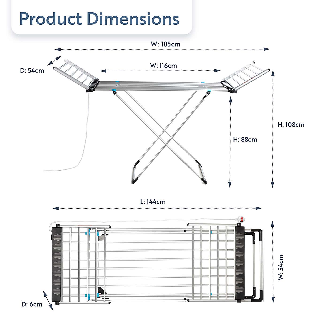 Sure Dri XL Heated Airer with Wings