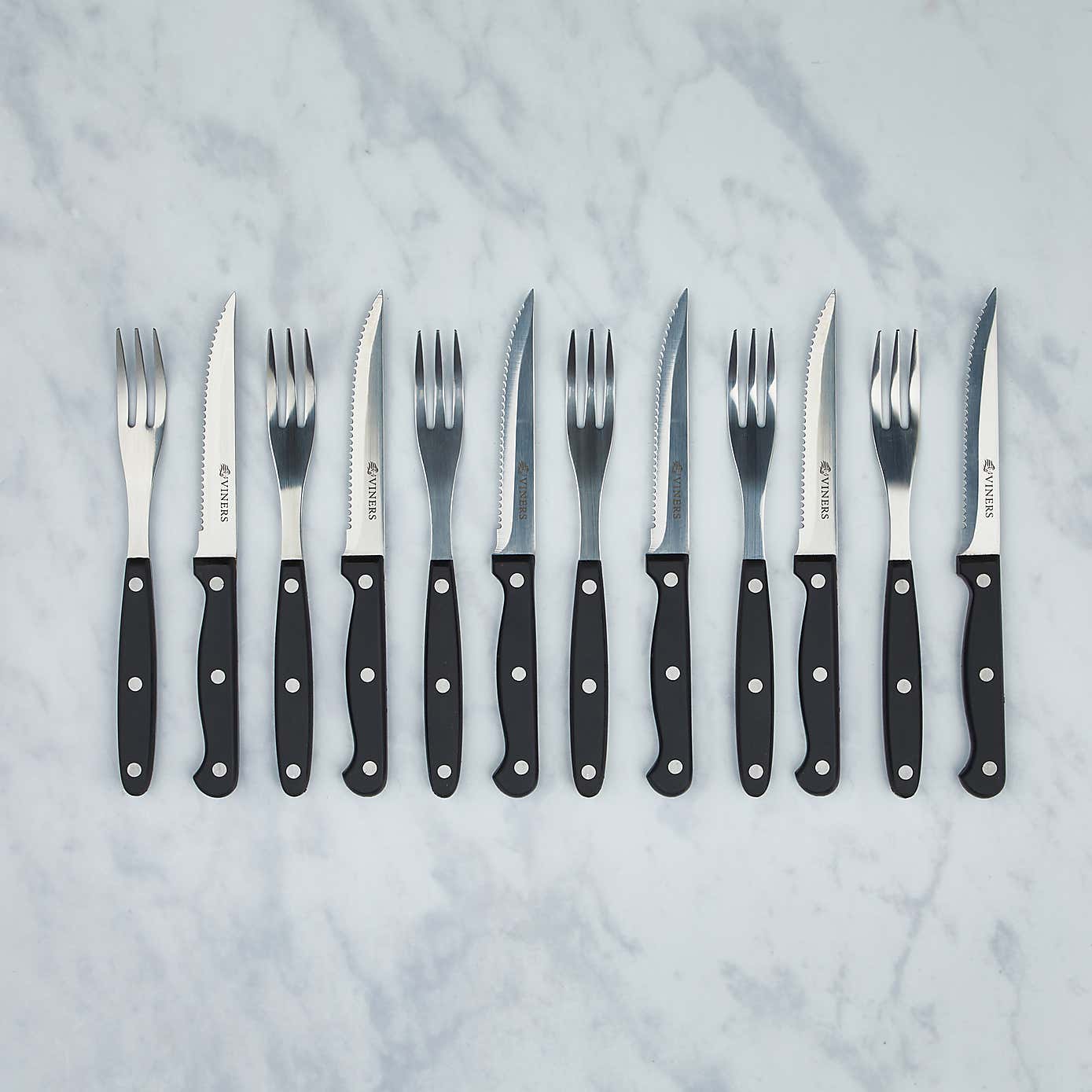 Viners 12 Piece Steak Knife & Fork Set