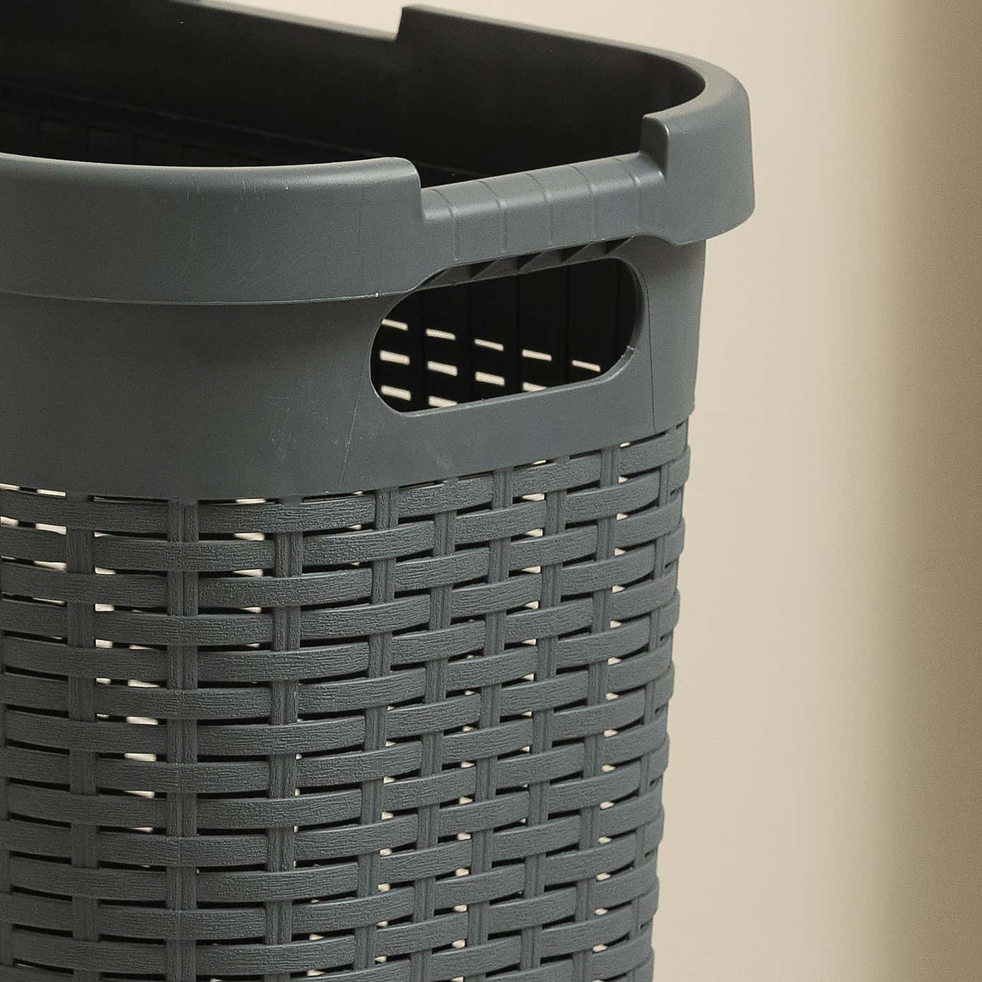 Addis Rattan Slim Natural Laundry Basket