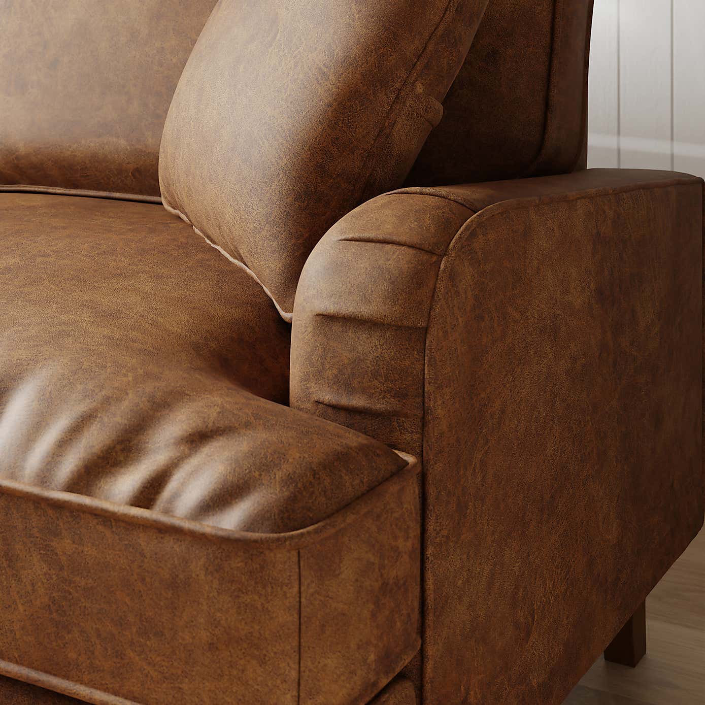 Beatrice Relaxed Faux Leather Sofa Bed