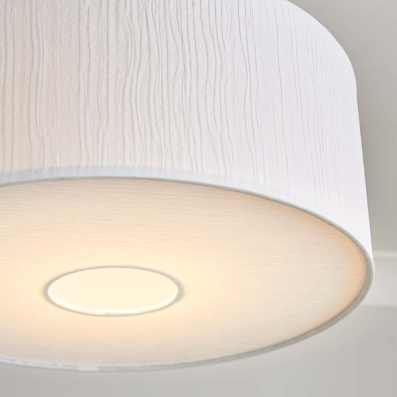 Rippled Paper Shallow Diffuser Drum Lamp Shade
