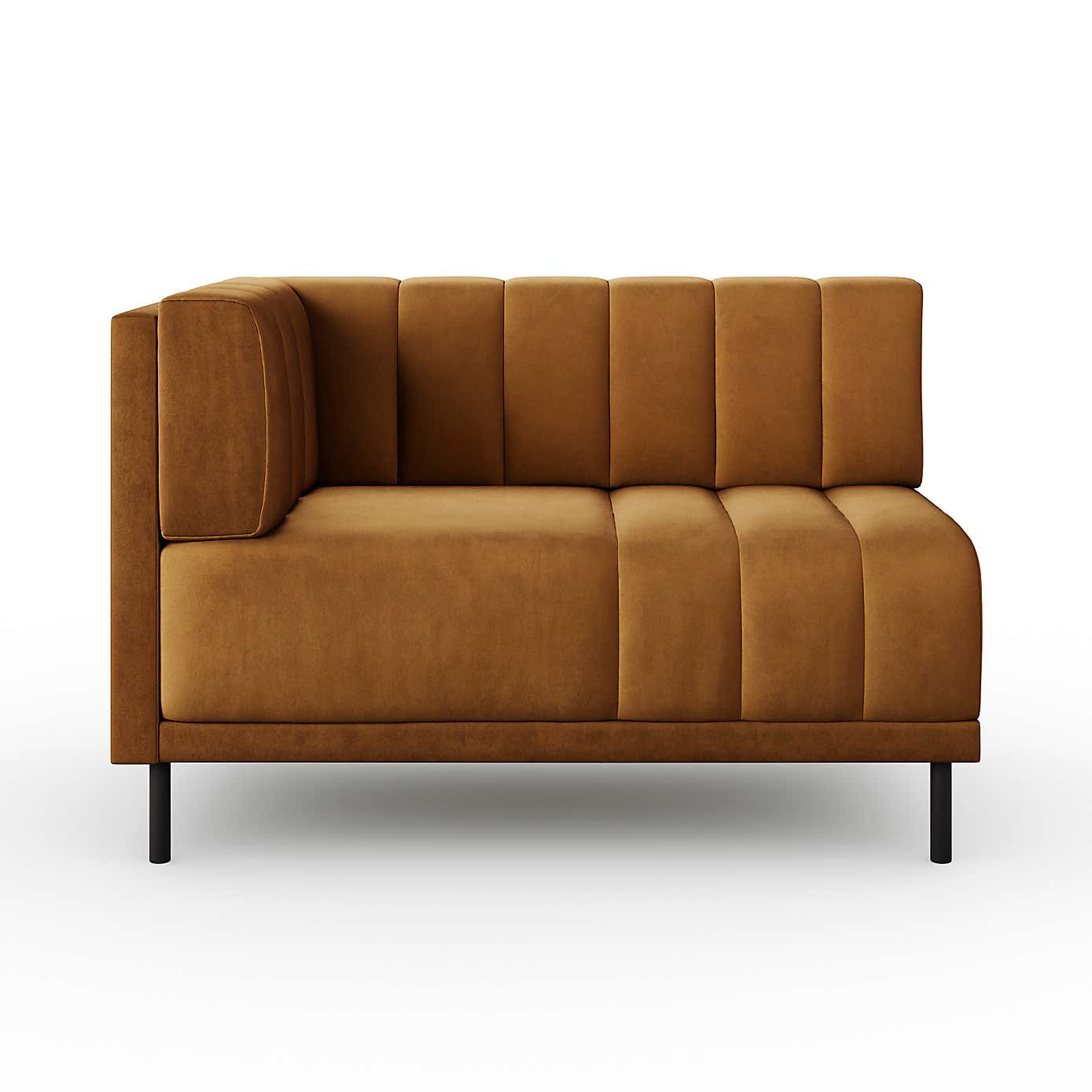 Amali Corner Dining Bench, Matte Plush Velvet