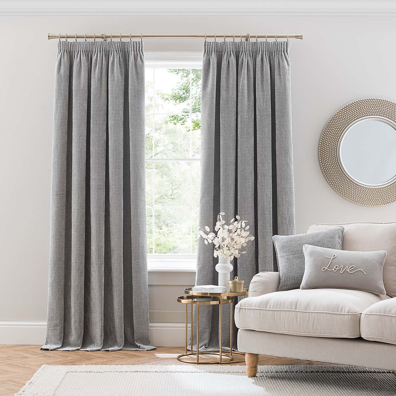 Alayna Chenille Pencil Pleat Curtains