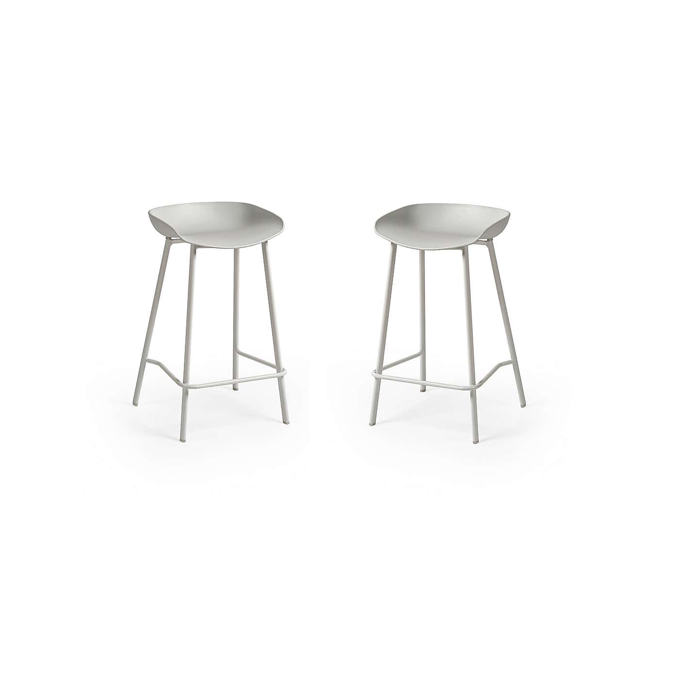 Renzo Set Of 2 Bar Stools, Metal
