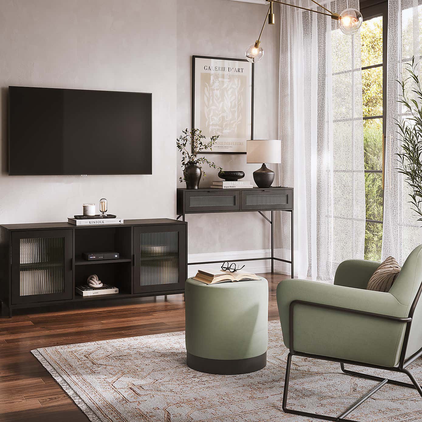 Lincoln Console Table, Matte Black