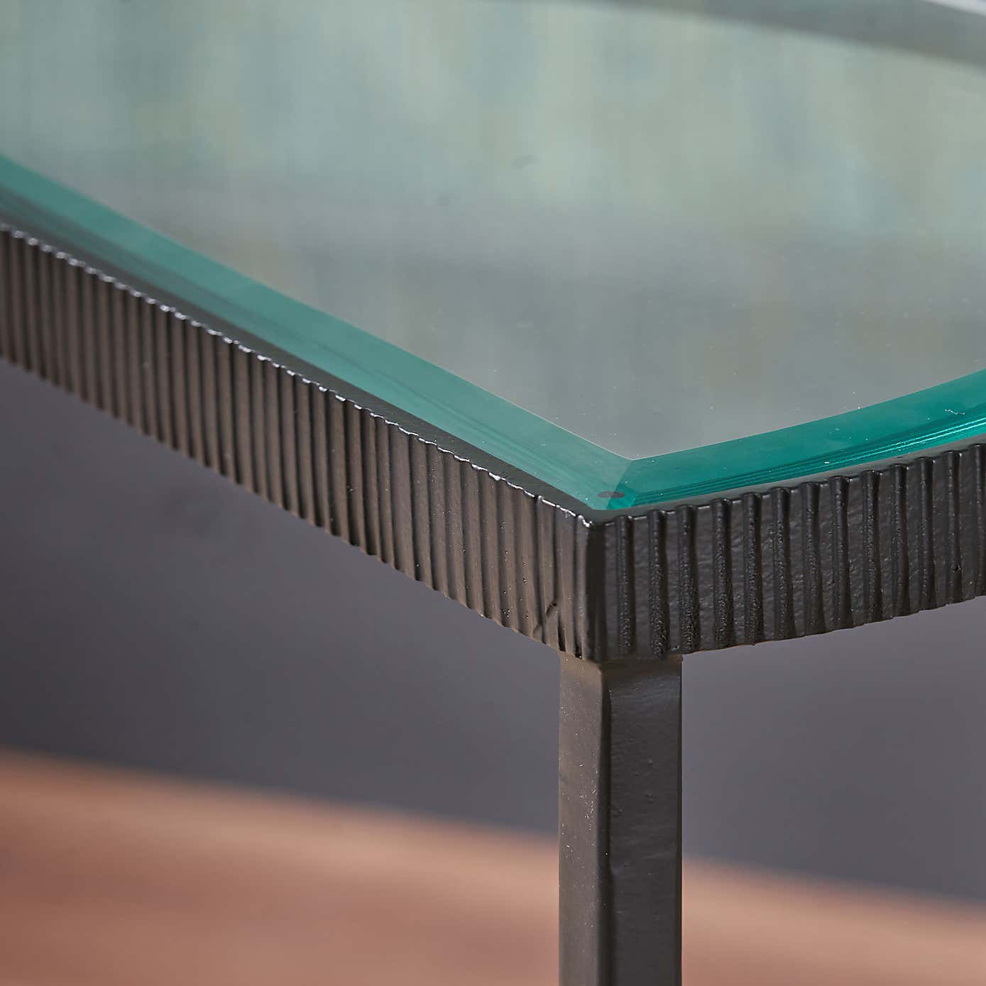 Marazzi Half Moon Coffee Tables, Bevelled Glass