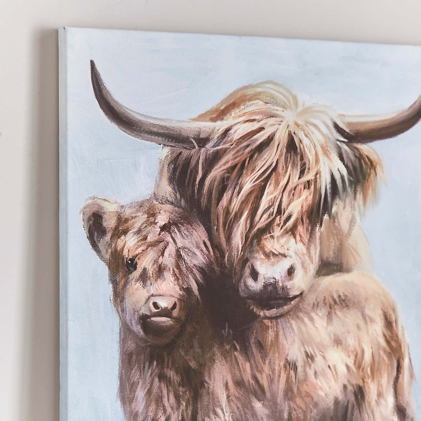 Highland Cow and Baby Canvas