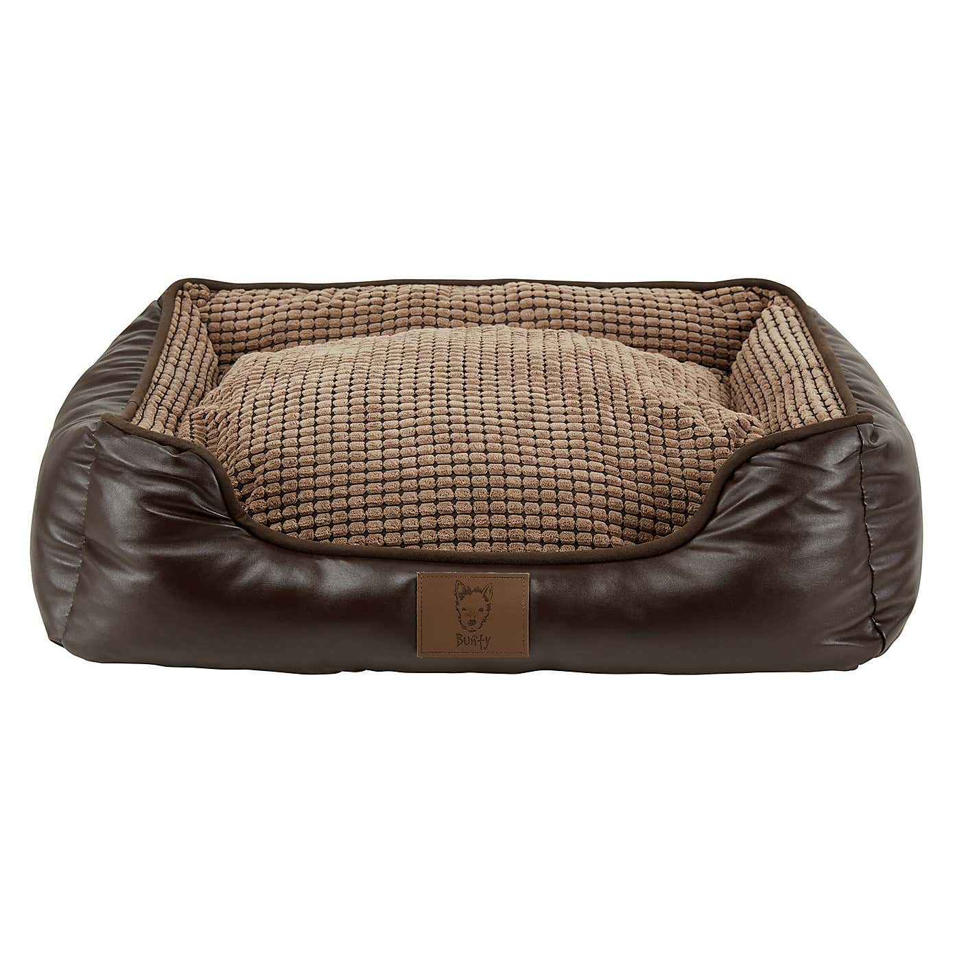 Bunty Brown Tuscan Faux Leather Dog Bed
