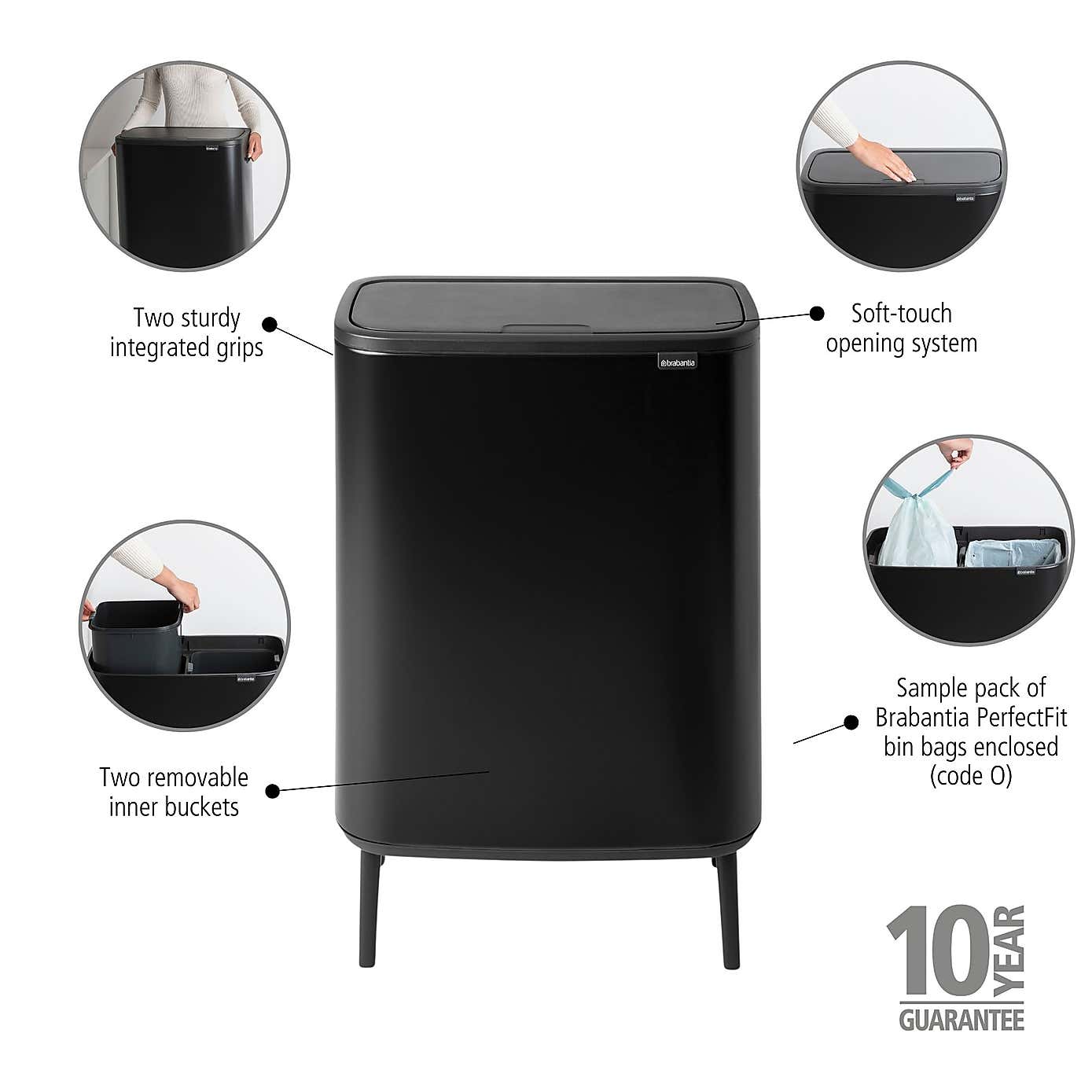 Brabantia Bo 2 x 30L Touch Bin Hi