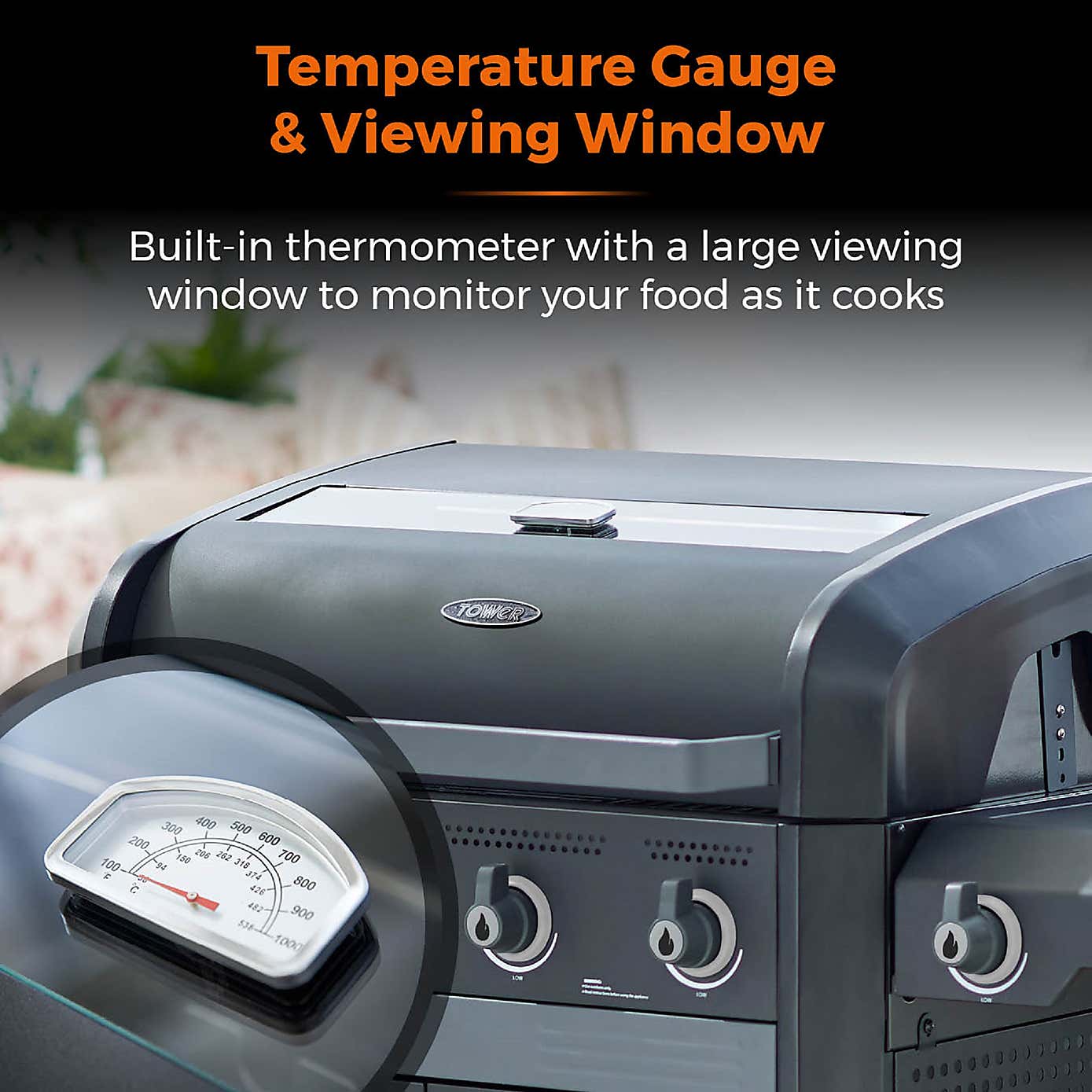 Tower Stealth Pro Six Burner Gas BBQ, Black Steel