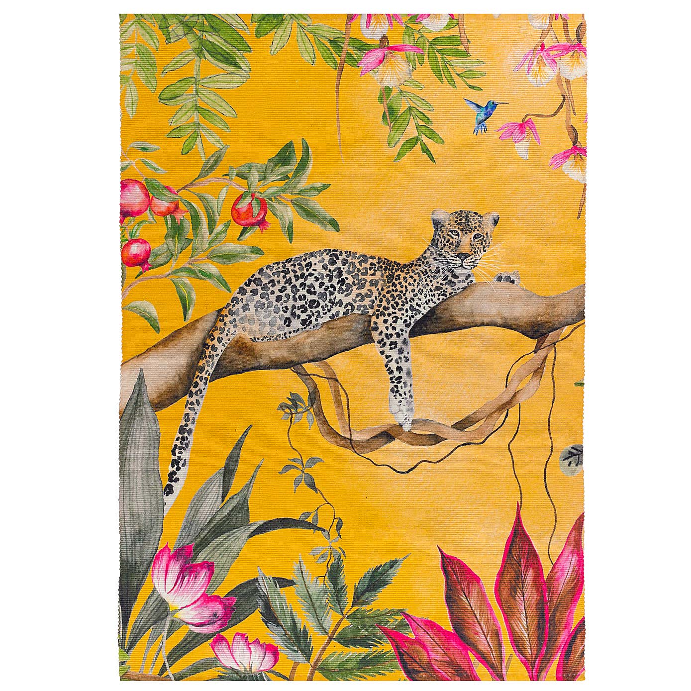 Wylder Tropics Leopard Ochre Washable Indoor Outdoor Rug