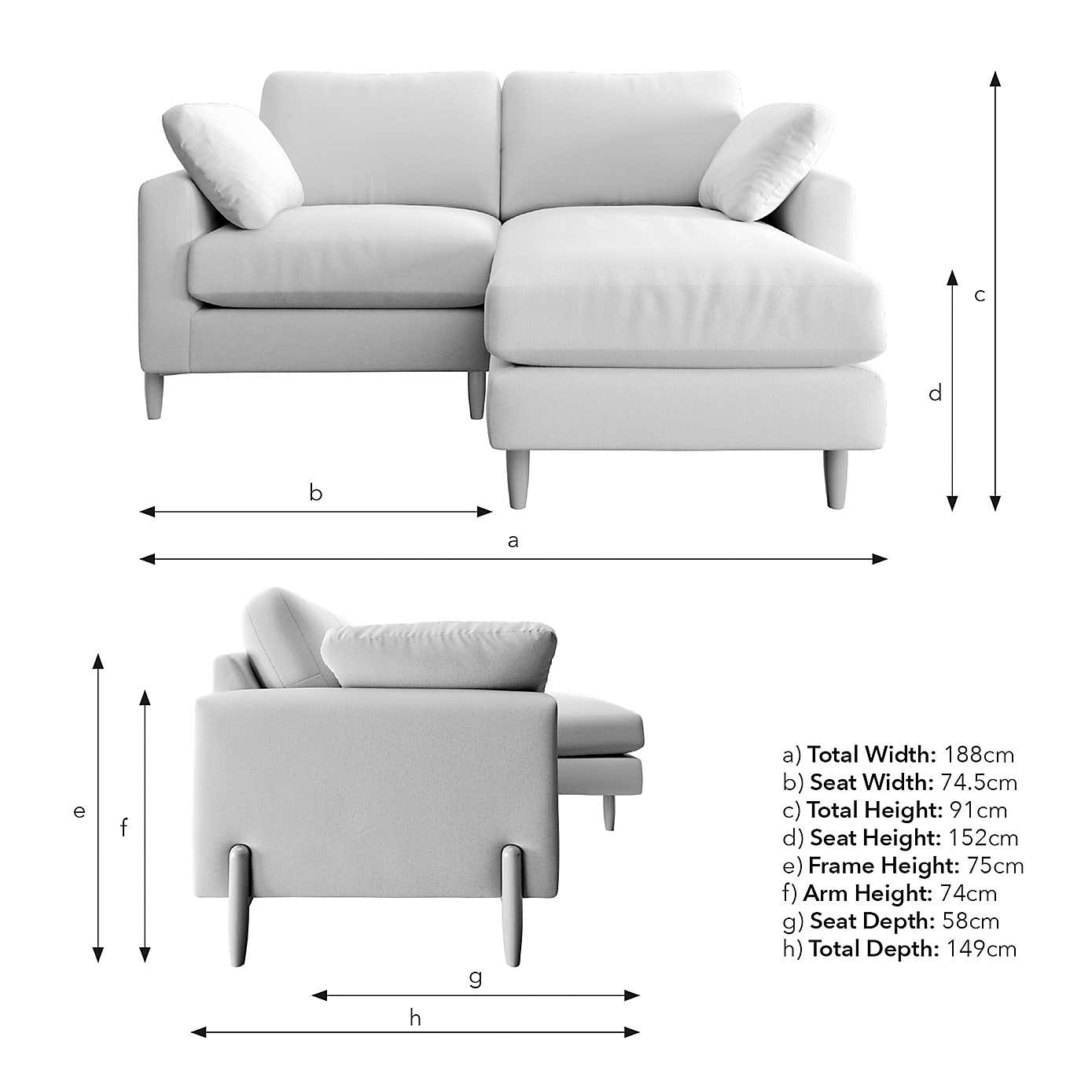 Apollo Soft Texture Corner Chaise Sofa