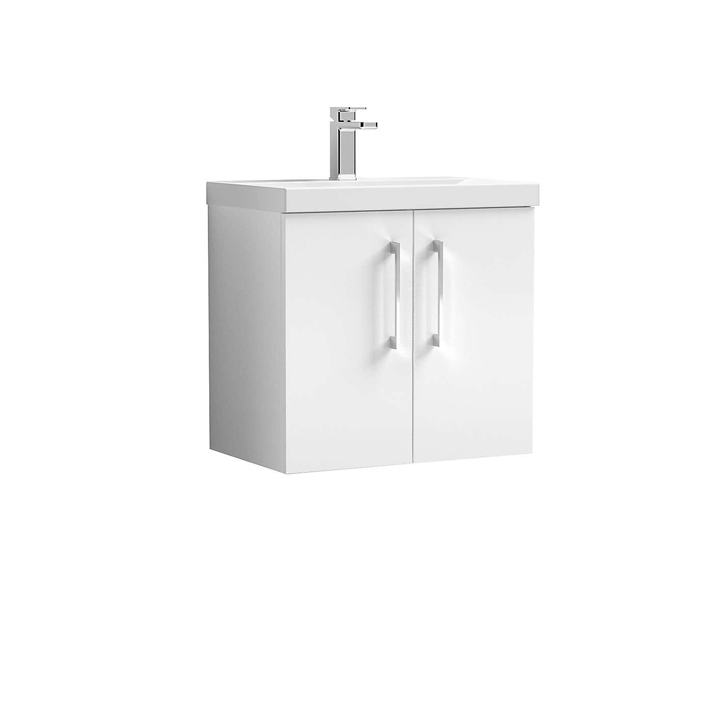 Arno Wall Mounted 2 Door Vanity Unit with Basin
