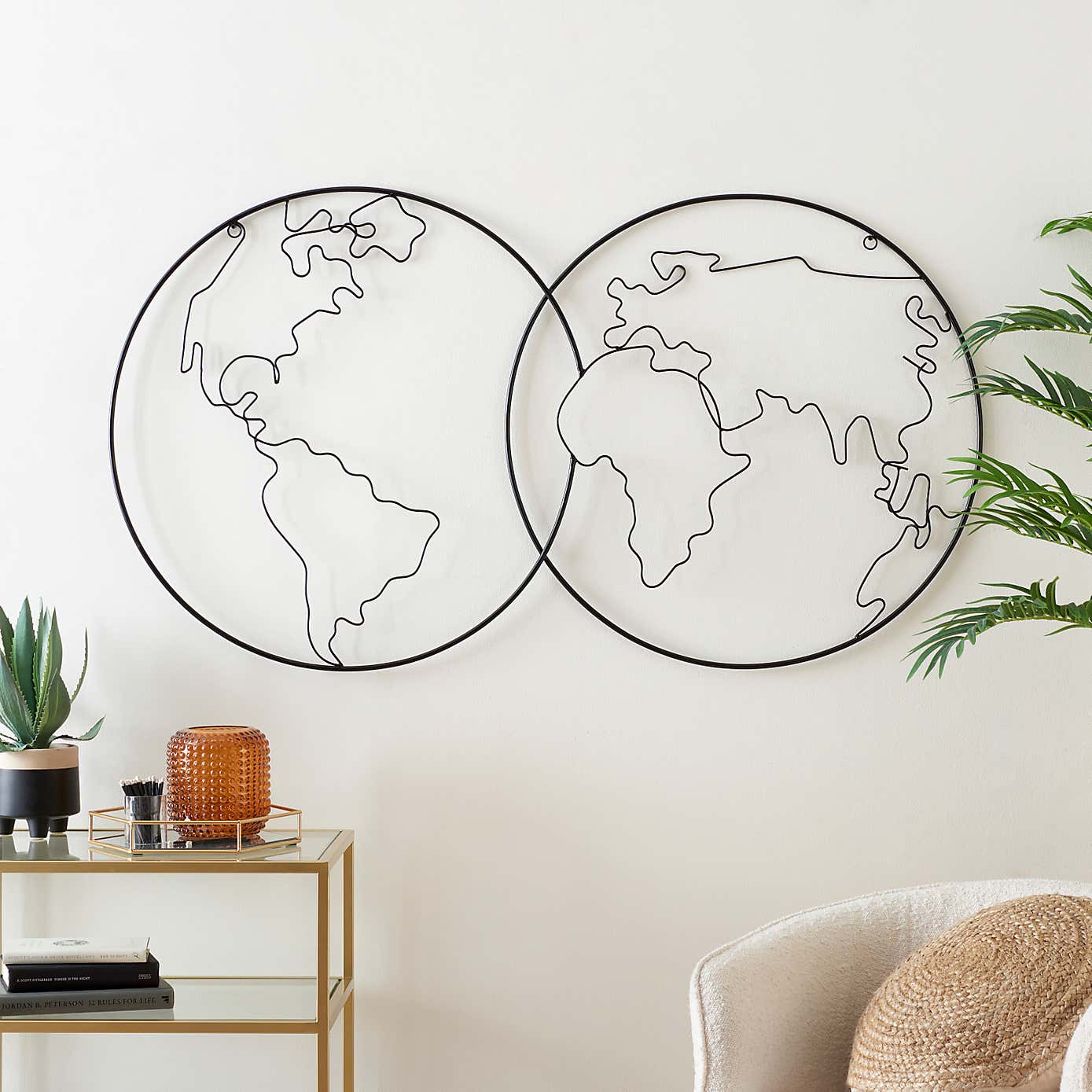 Globe Metal Wall Art 128cm