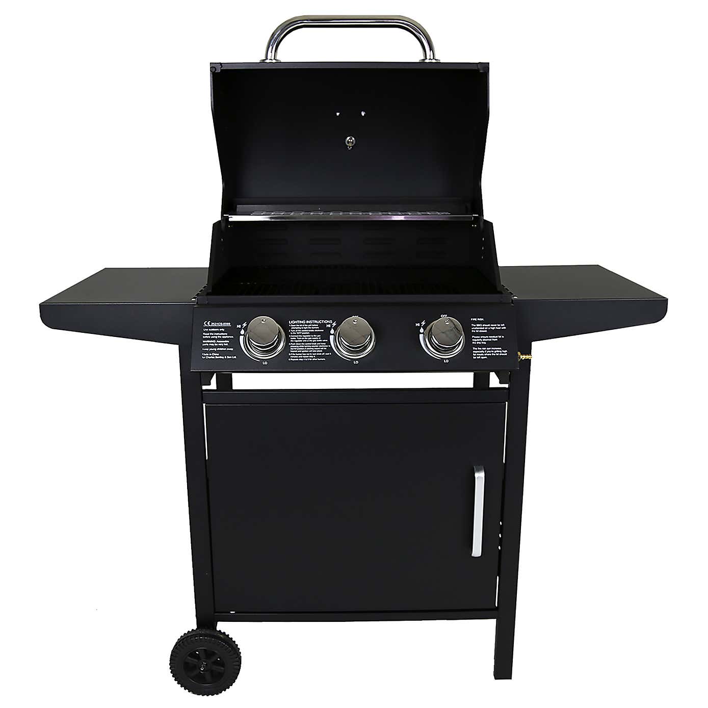 Charles Bentley Steel 3 Burner Gas BBQ