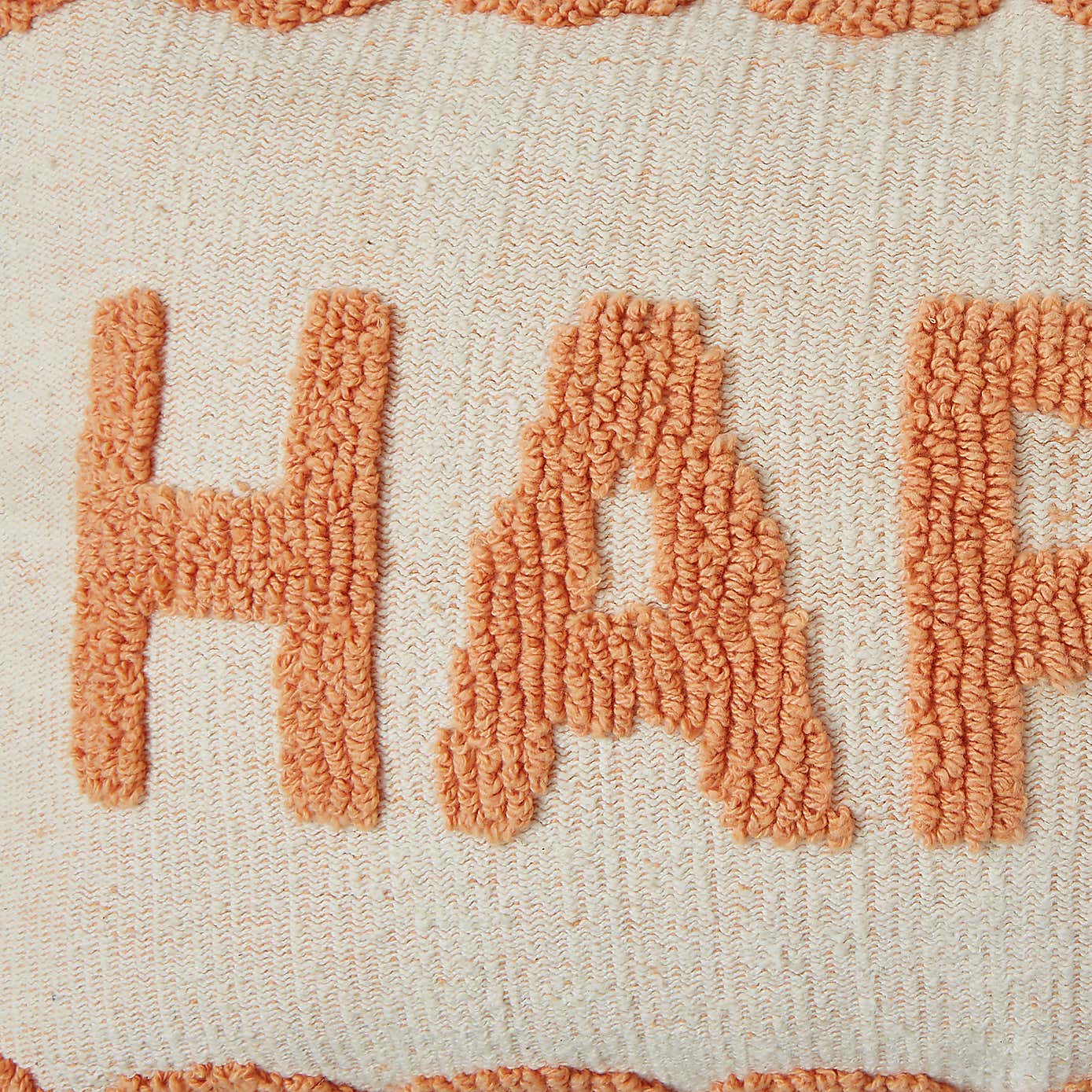 Happy Bright Slogan Cushion Coral