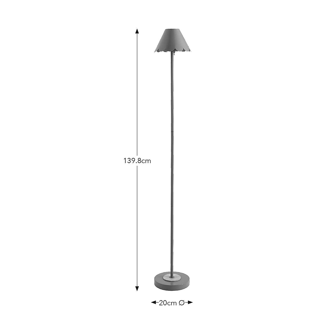 Remi Scalloped Rechargeable Metal Floor Lamp