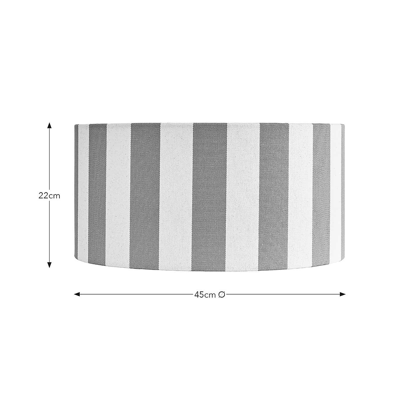 Beatrice Stripe Shallow Drum Lamp Shade