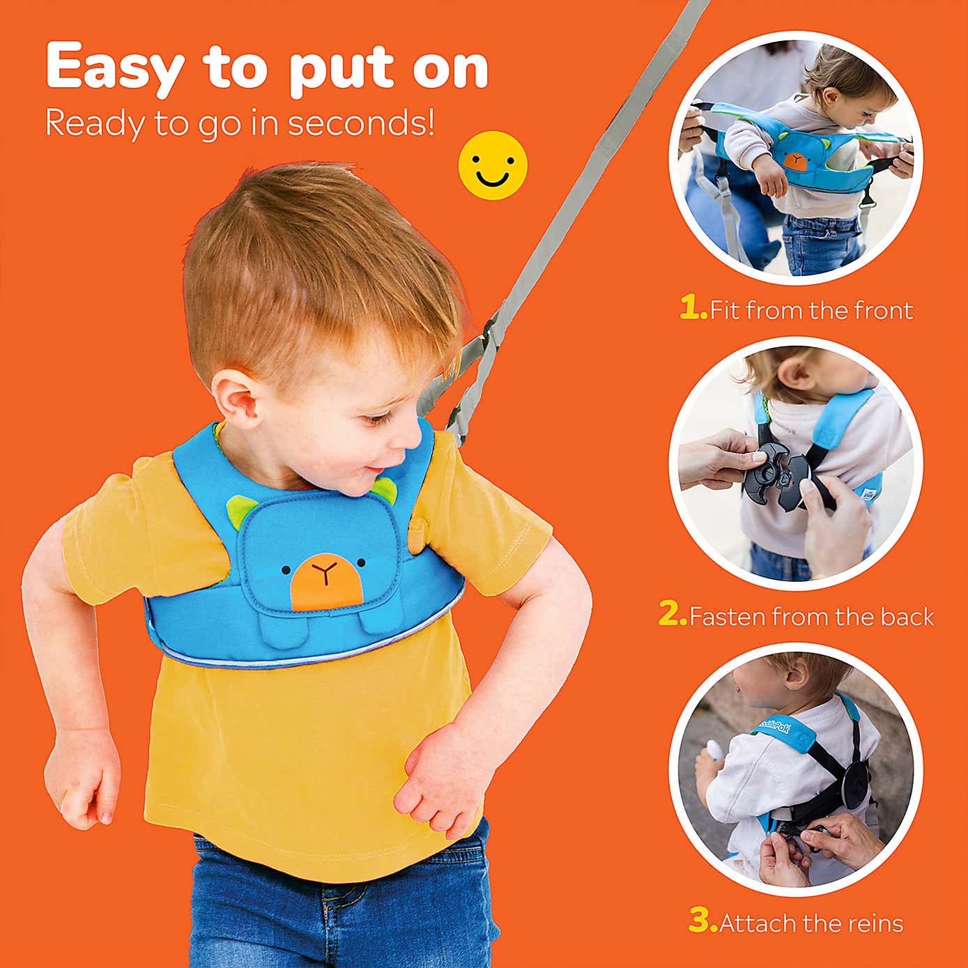 Trunki Toddlepak Bert the Bear Walking Reins Safety Harness