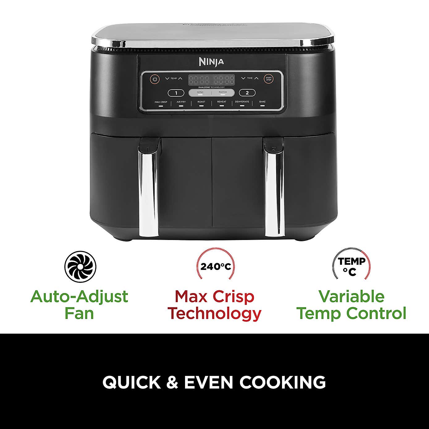 Ninja Foodi Dual Zone 7.6 Litre Air Fryer