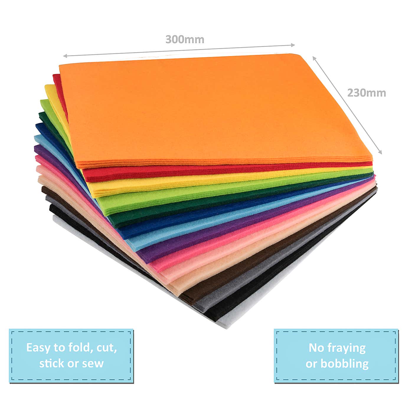 Acrylic Felt 23x30cm Assorted 60 Pieces