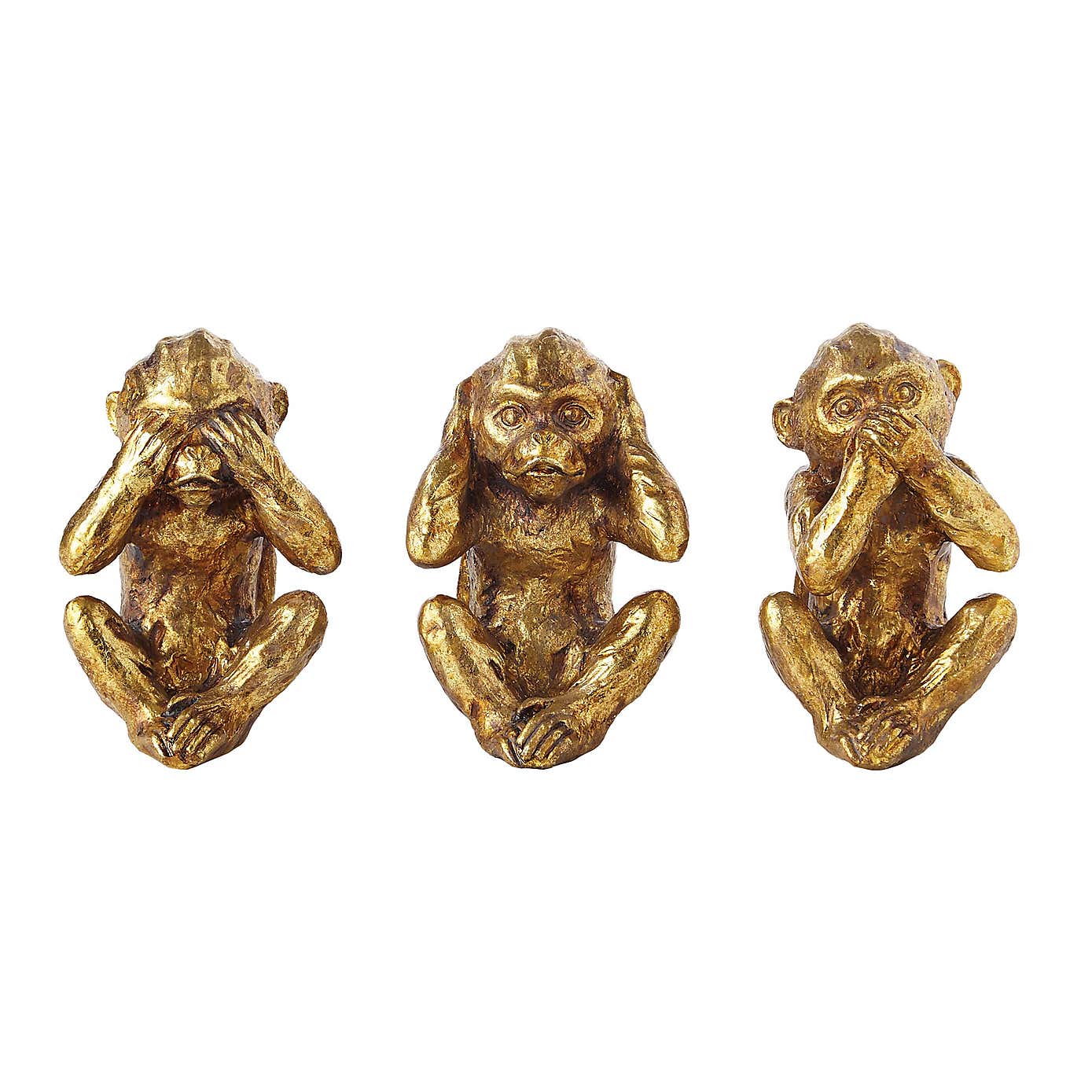 See No Evil Resin Monkey Ornament