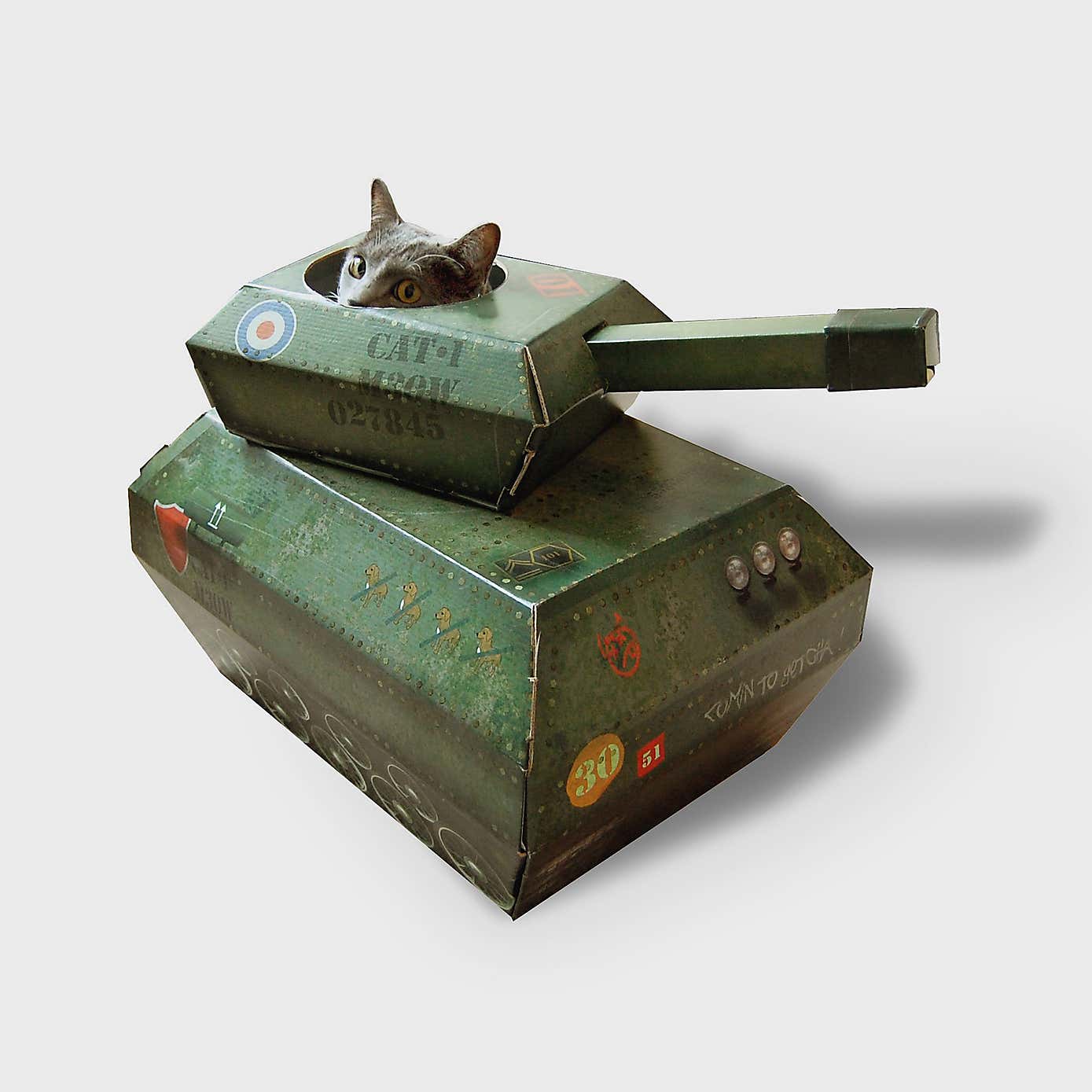 Tank Cardboard Cat Playhouse