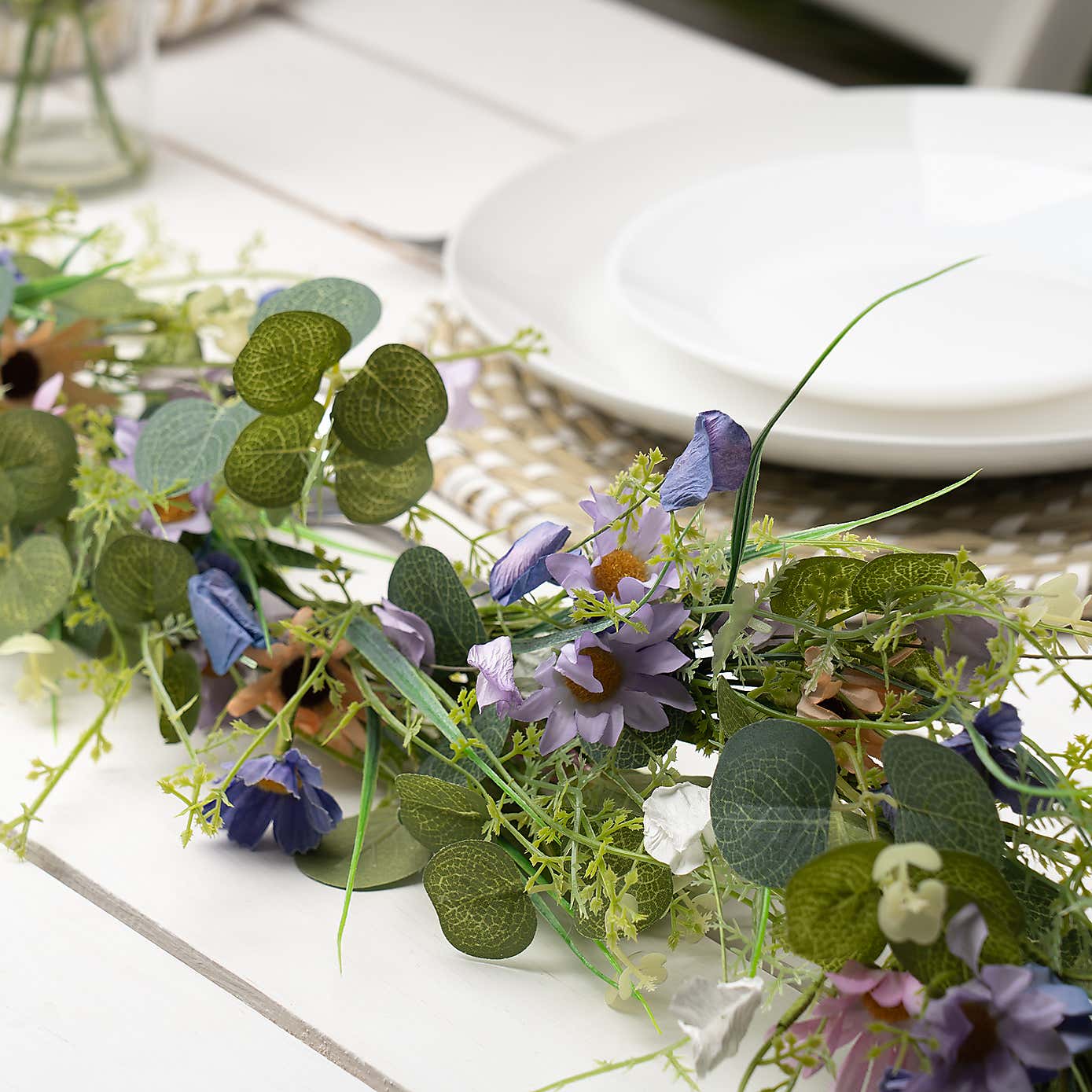 Artificial Purple Spring Florals Garland