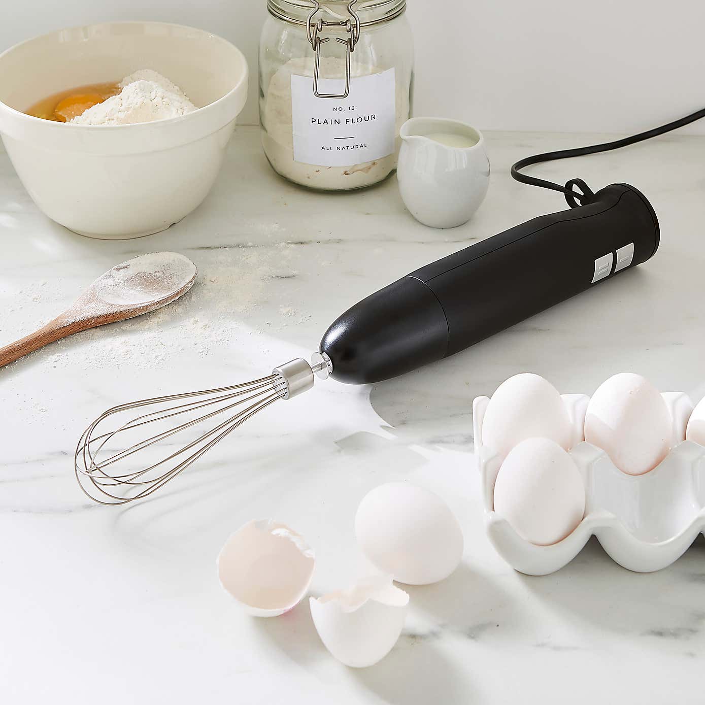 Matt Black Hand Blender & Whisk