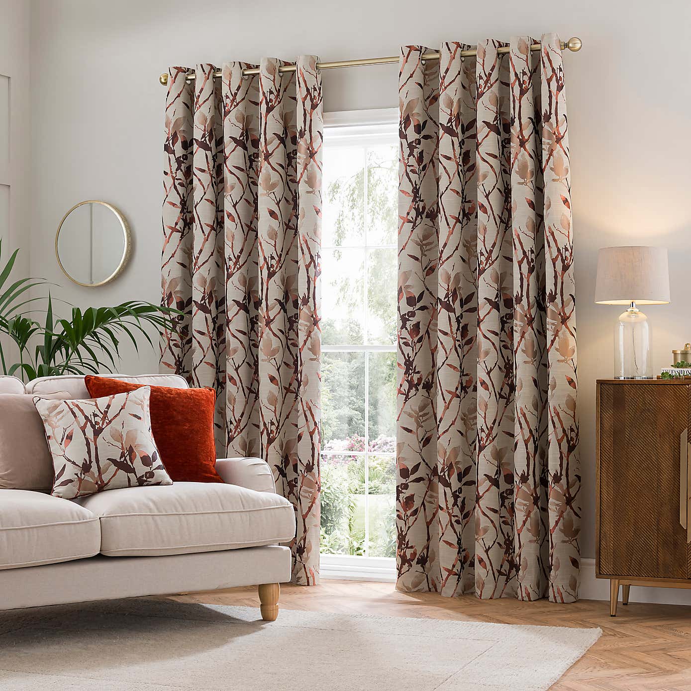 Zen Jacquard Eyelet Curtains