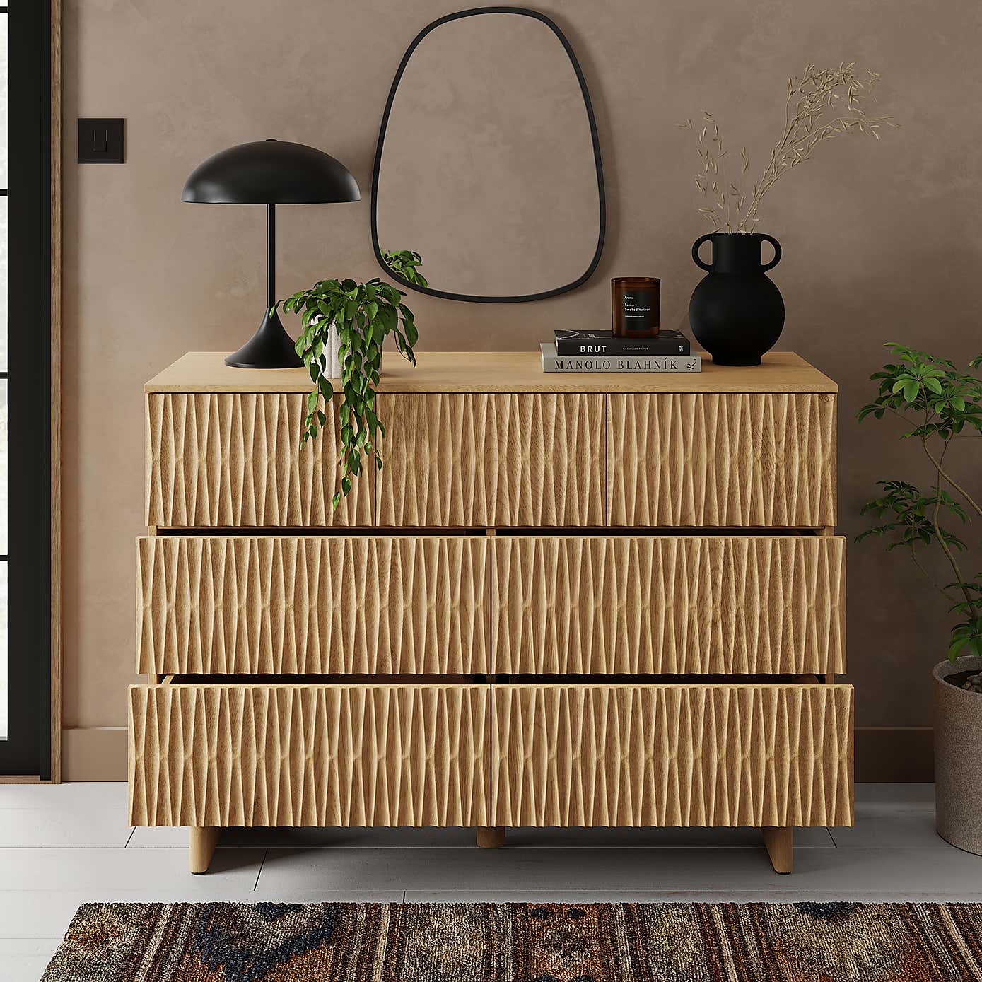 Inga 7 Drawer Chest, Light Oak