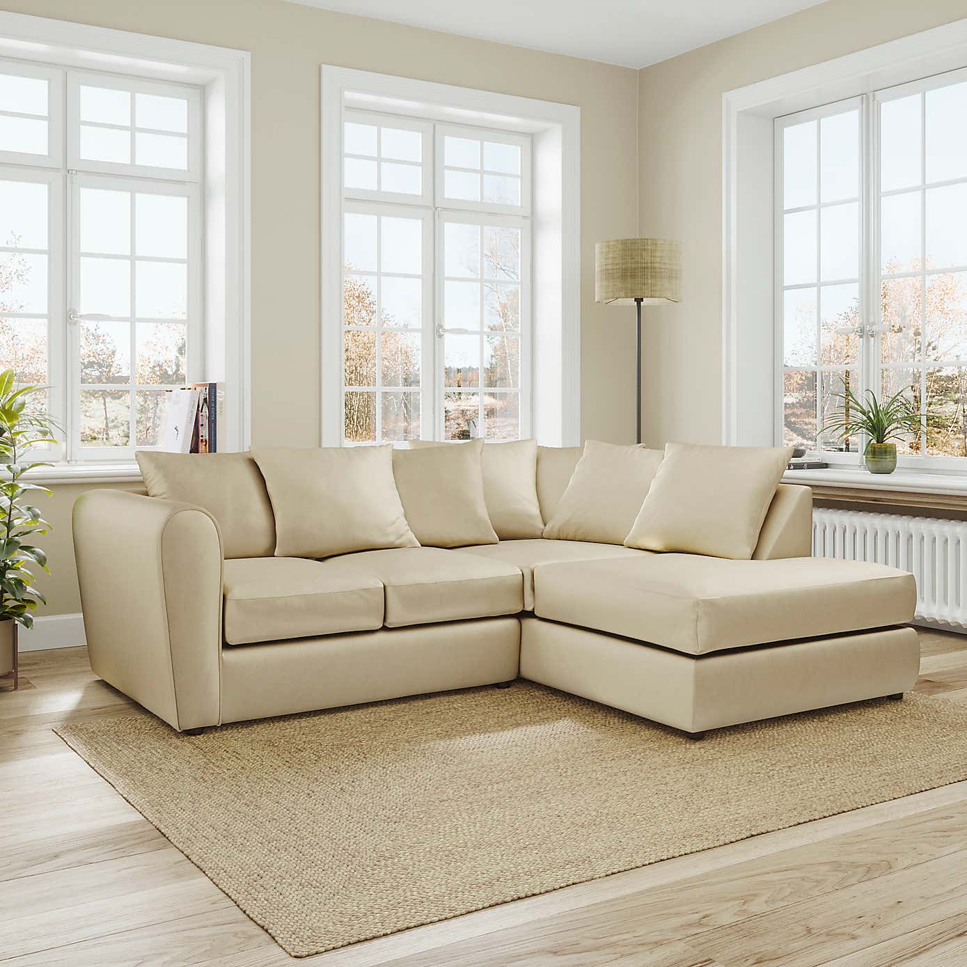 Blake Curved Arm Opulent Velvet Corner Chaise Sofa