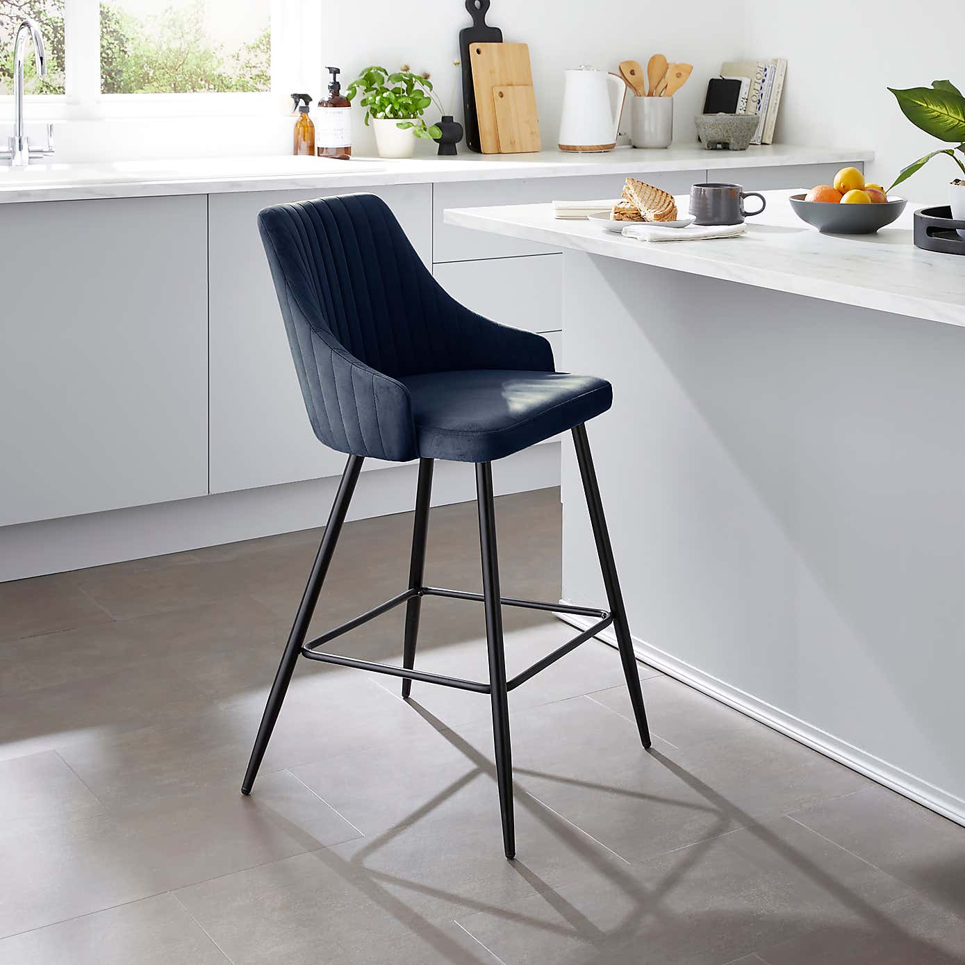 Shea Bar Stool, Velvet