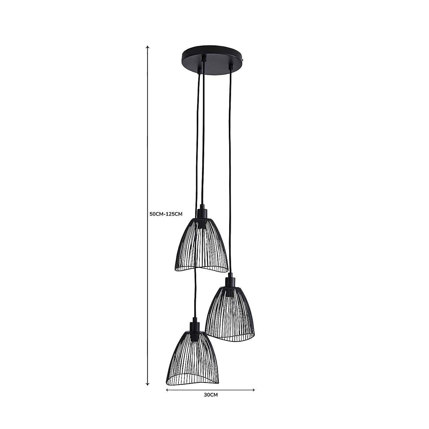 Elements Jaula 3 Light Cluster Ceiling Fitting