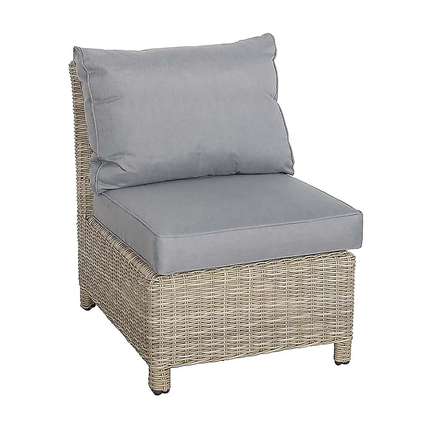 Wentworth 7 Piece Deluxe Modular Corner Lounge Set with Square Firepit