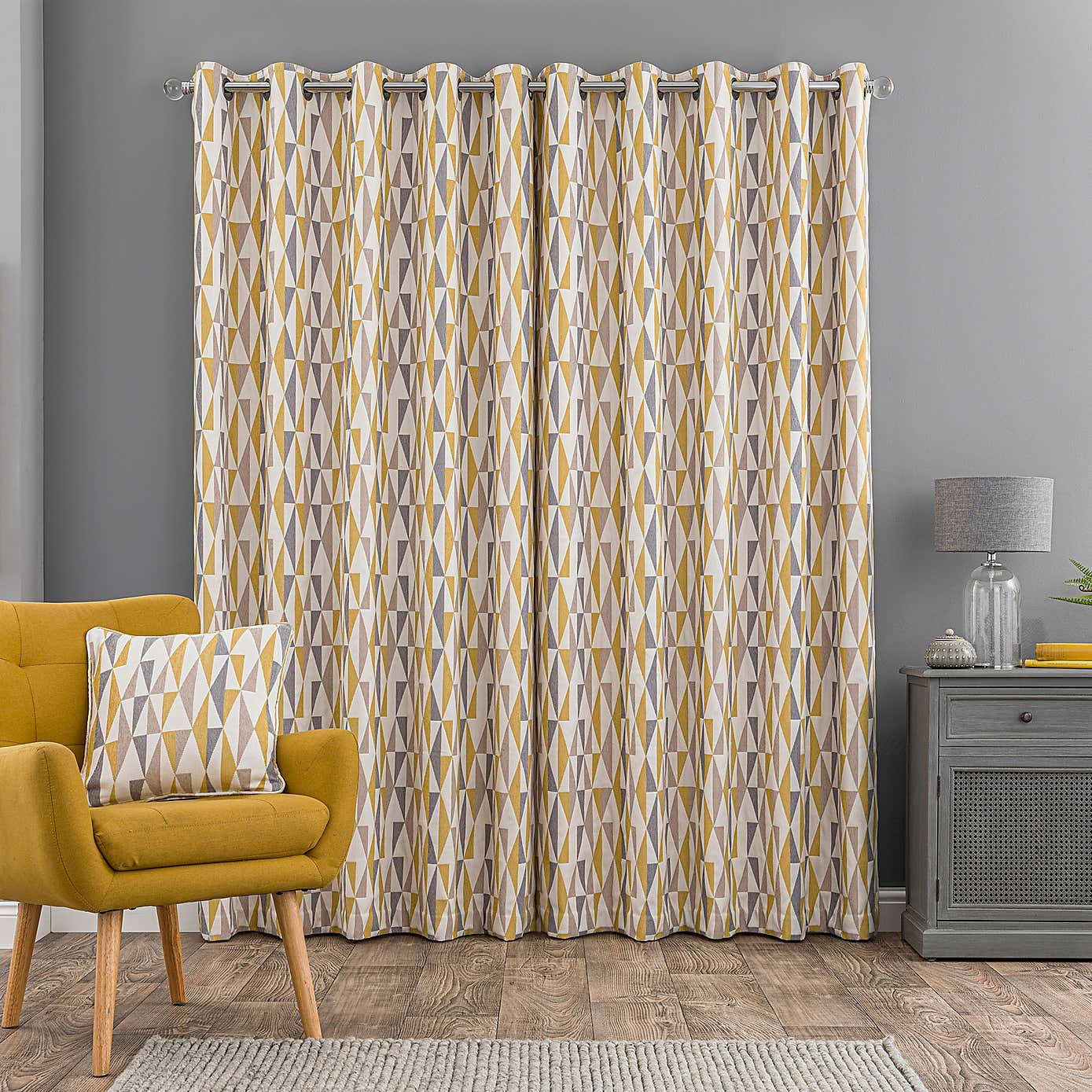 Elements Triangles Eyelet Curtains
