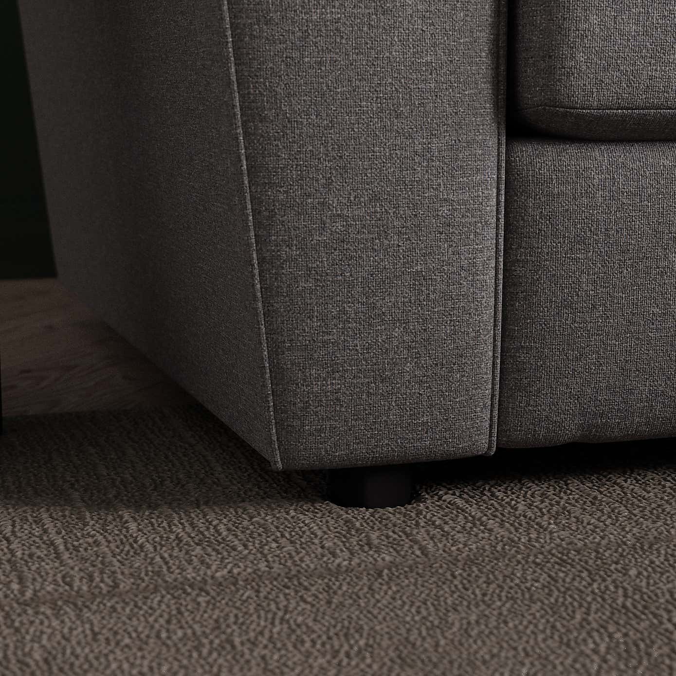 Blake Soft Texture Fabric 3 Seater Corner Sofa