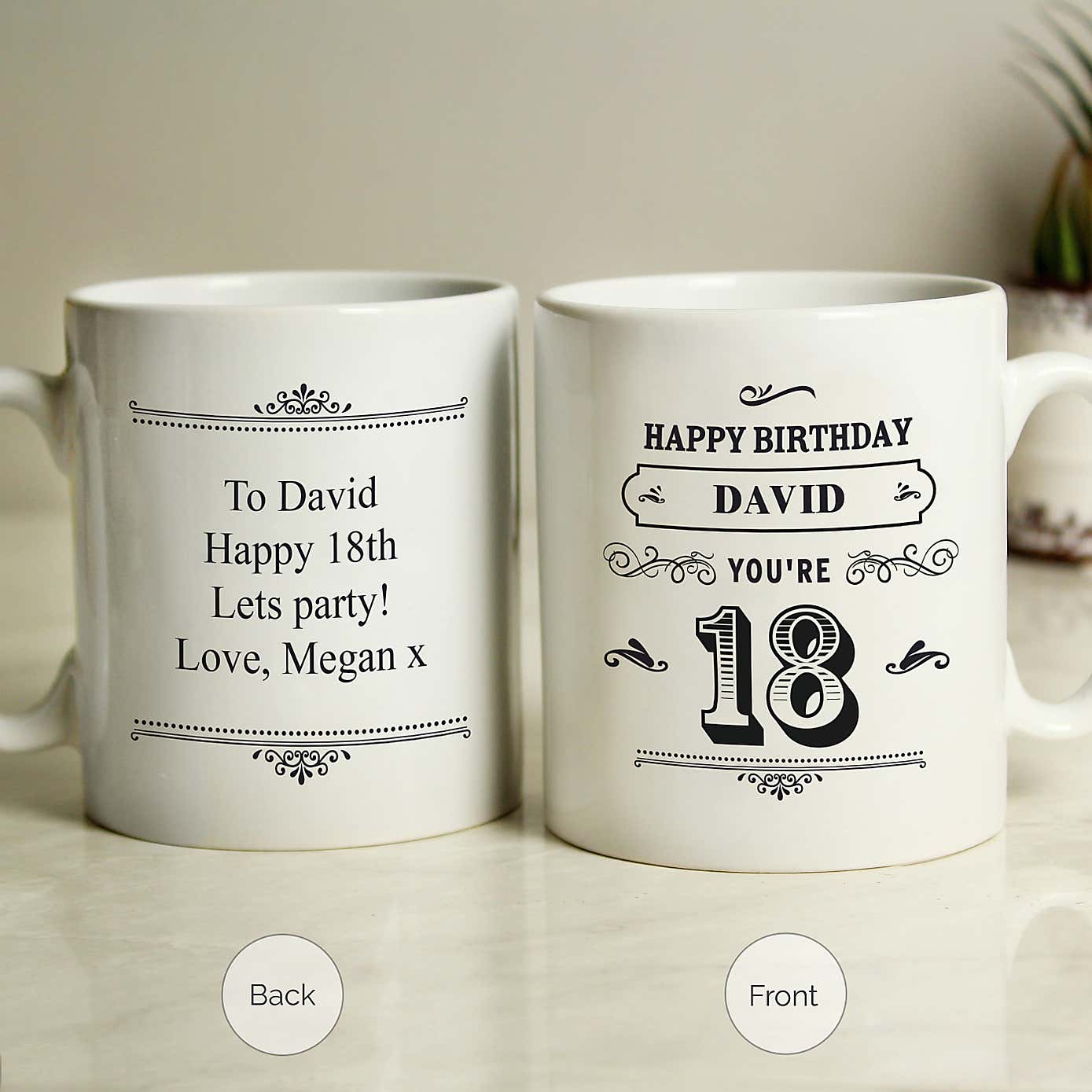 Personalised Birthday Vintage Typography Mug