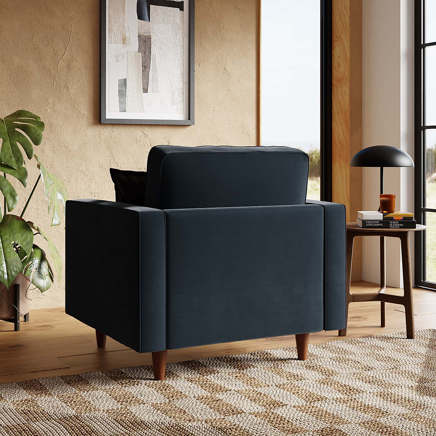 Zoe Casual Sit Velvet Armchair