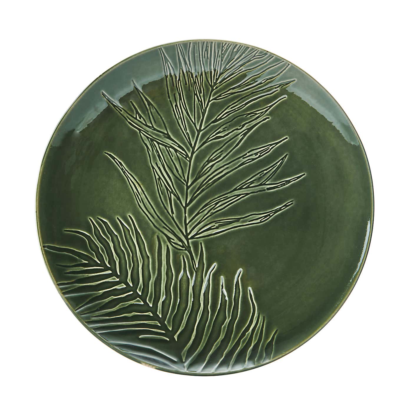 Mikasa Jardin Green Round Stoneware Serving Platter