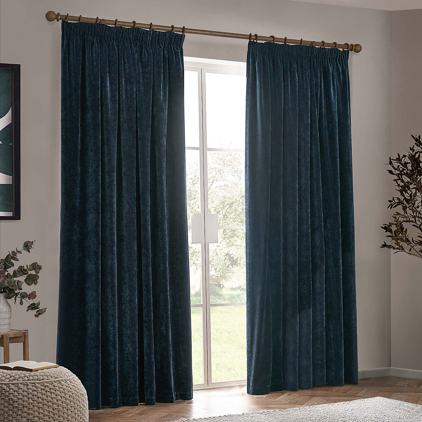 Yard Heavy Chenille Pencil Pleat Curtains